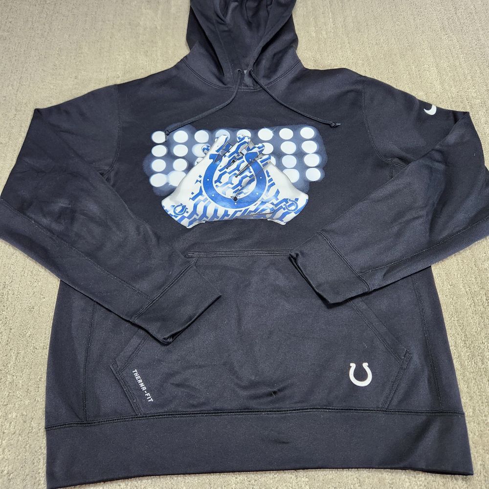 Indianapolis Colts‎ Hoodie Men M Black Nike Therma Fit NFL Football Performance